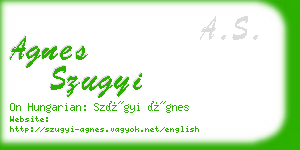 agnes szugyi business card
