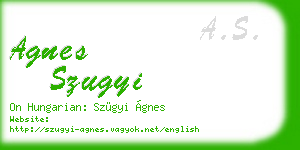 agnes szugyi business card